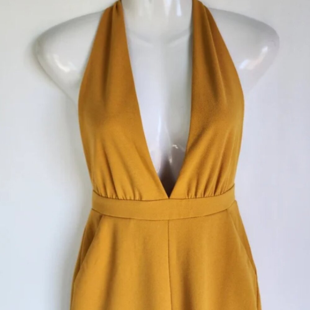 Forever 21 Mustard Yellow Halter Jumpsuit
